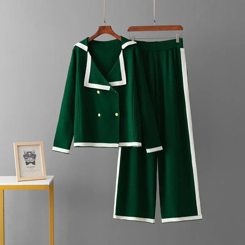 Conjunto Feminino em Tricô – Cardigan Casual com Calça