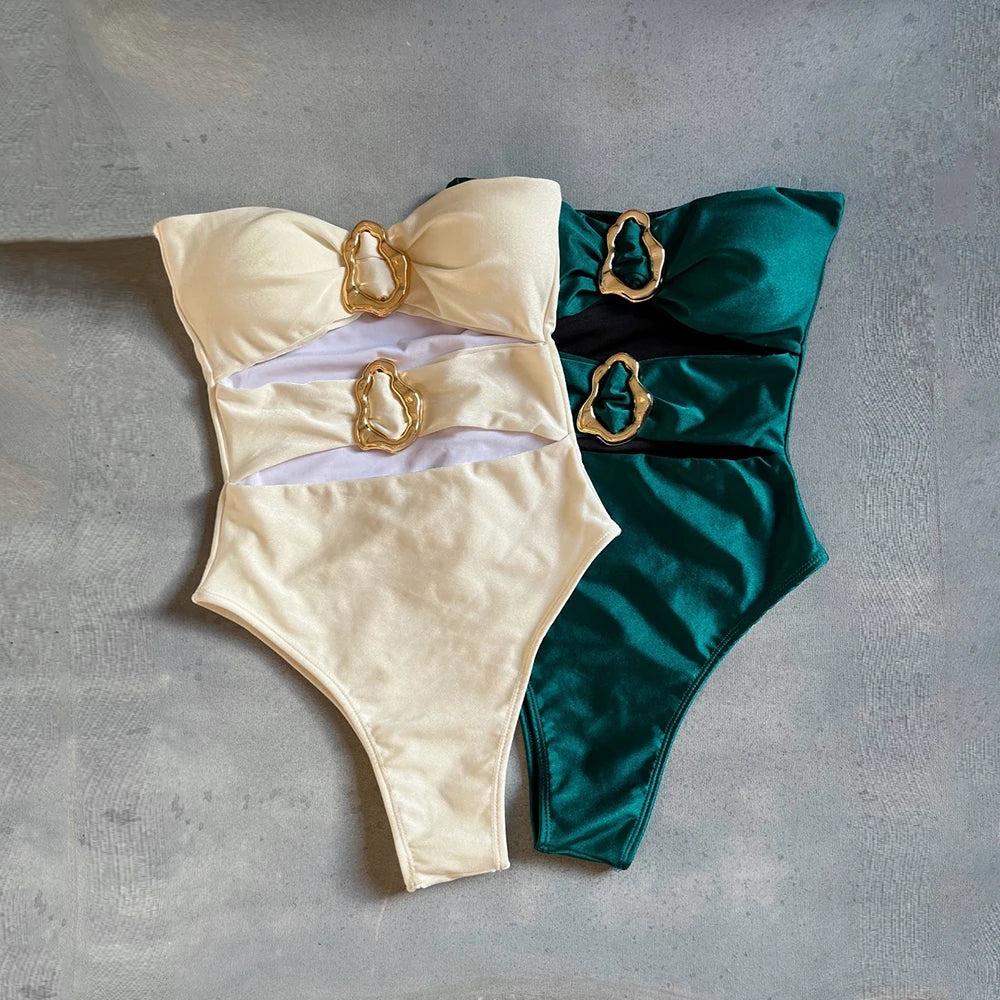 Maiô Monokini com Detalhes Vazados - Moda Praia Sexy e Elegante