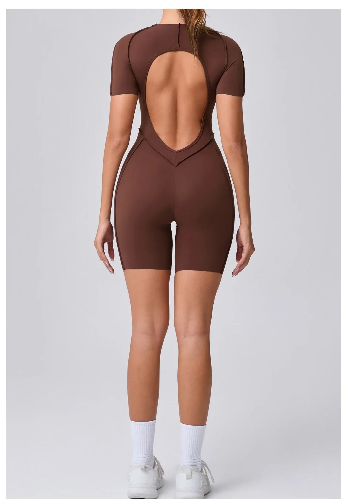 Macaquinho Fitness Feminino – Costas Nua, Cintura Alta e Efeito Levanta Bumbum | Treino, Yoga e Academia