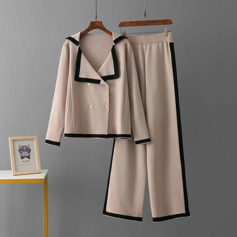 Conjunto Feminino em Tricô – Cardigan Casual com Calça