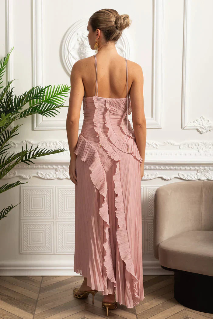Vestido Sexy Assimétrico e Decote nas Costas