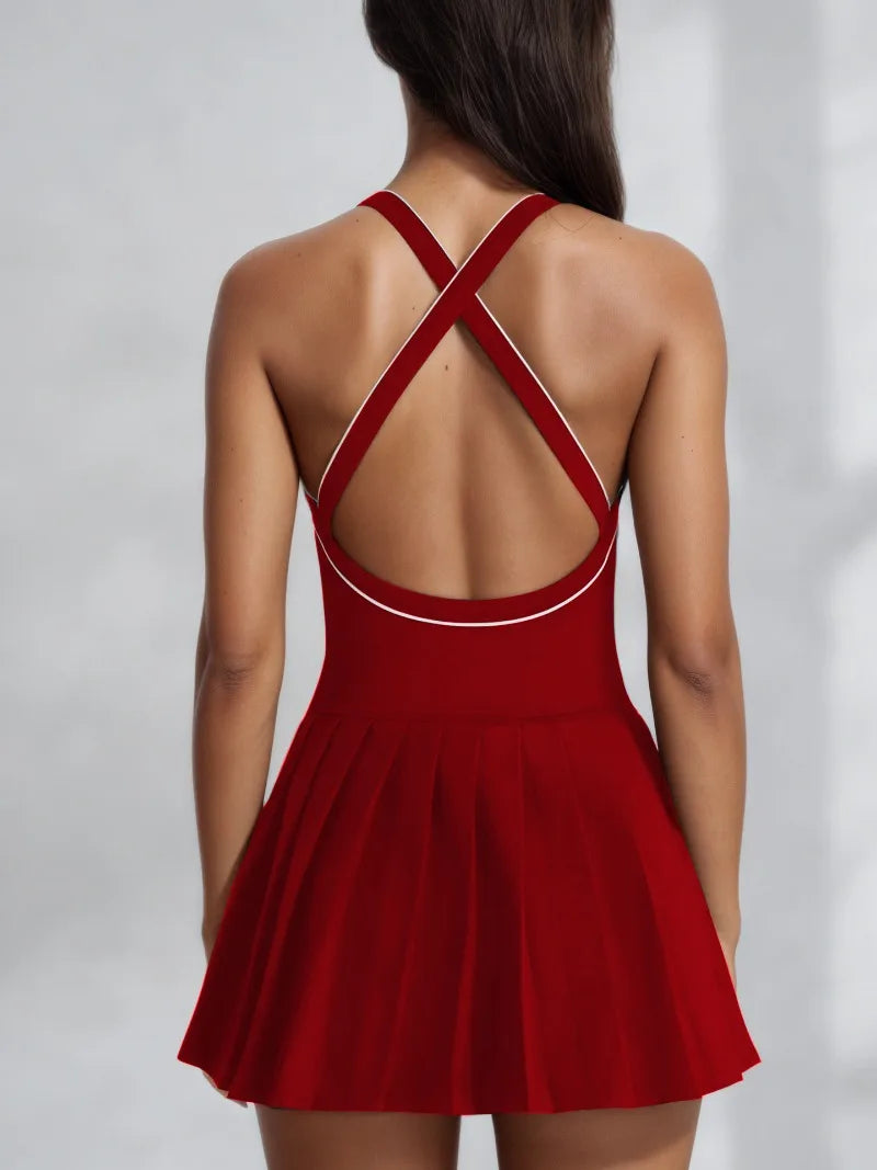 Vestido Esportivo Feminino Yoga & Tênis – One-Piece com Bojo | Alta Elasticidade & Secagem Rápida