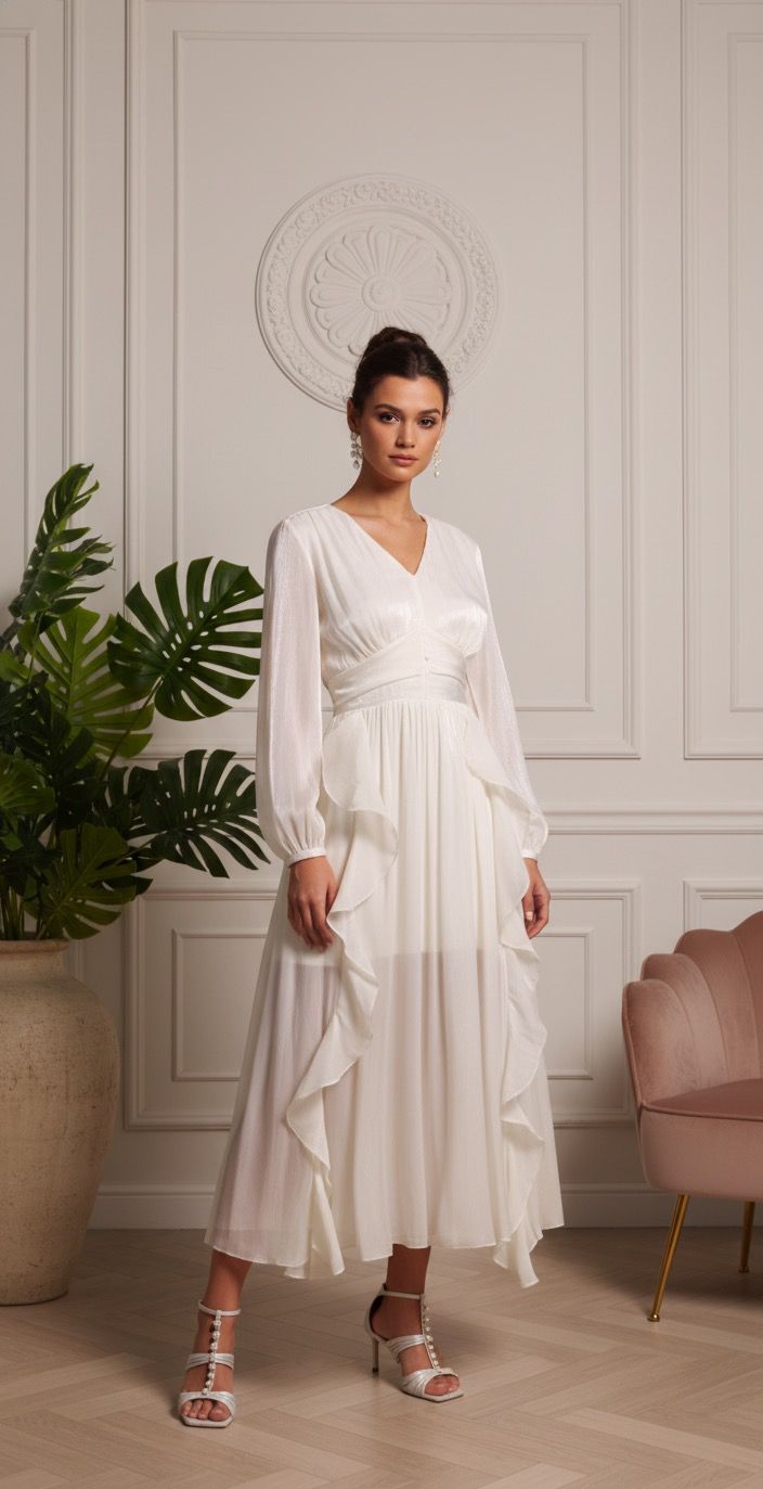 Vestido Midi Romântico com Renda – Estilo e Sofisticação