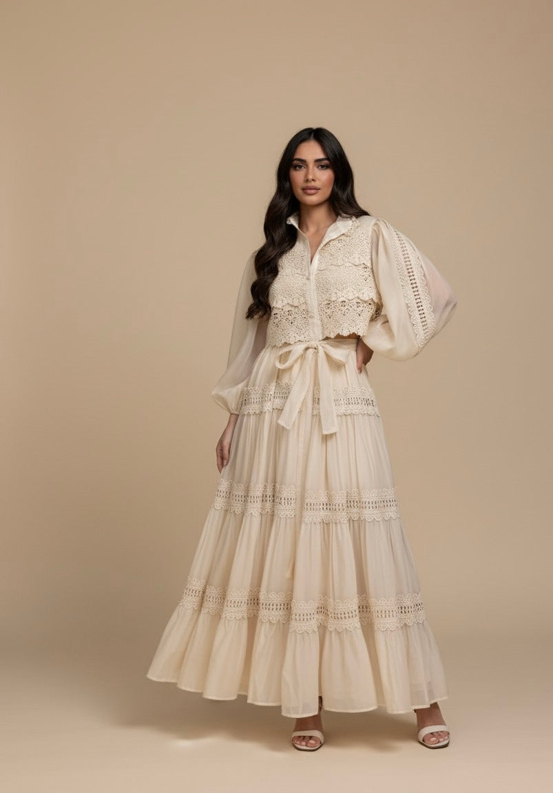 Vestido Lumière – Edição Exclusiva com Renda Bordada