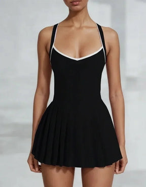 Vestido Esportivo Feminino Yoga & Tênis – One-Piece com Bojo | Alta Elasticidade & Secagem Rápida