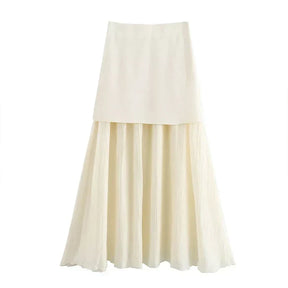 Conjunto Saia Midi Plissada e Colete Regata - Estilo Vintage