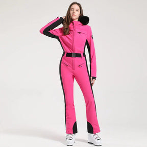 Macacão de Esqui Feminino GSOU SNOW – Peça Única, Acolchoado, Impermeável, Respirável e à Prova de Vento