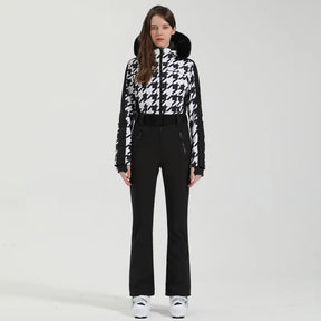 Macacão de Esqui Feminino GSOU SNOW – Peça Única, Acolchoado, Impermeável, Respirável e à Prova de Vento