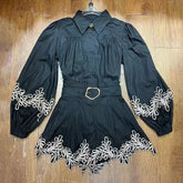 Conjunto bordado com cinto - Novidade