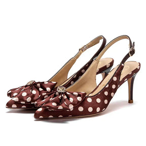 Sandálias CHCH – Salto Alto 7cm, Bico Fino com Laço