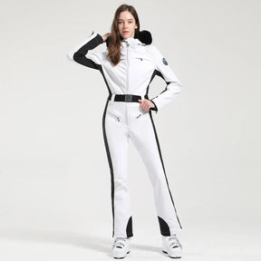 Macacão de Esqui Feminino GSOU SNOW – Peça Única, Acolchoado, Impermeável, Respirável e à Prova de Vento