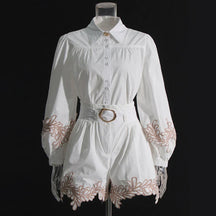 Conjunto bordado com cinto - Novidade