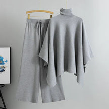 Conjunto Feminino Casual Elegante – Camisa Estilo Hepburn com Cardigan e Calça