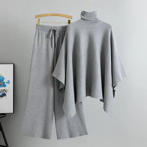 Conjunto Feminino Casual Elegante – Camisa Estilo Hepburn com Cardigan e Calça