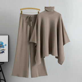 Conjunto Feminino Casual Elegante – Camisa Estilo Hepburn com Cardigan e Calça