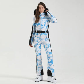 Macacão de Esqui Feminino GSOU SNOW – Peça Única, Acolchoado, Impermeável, Respirável e à Prova de Vento