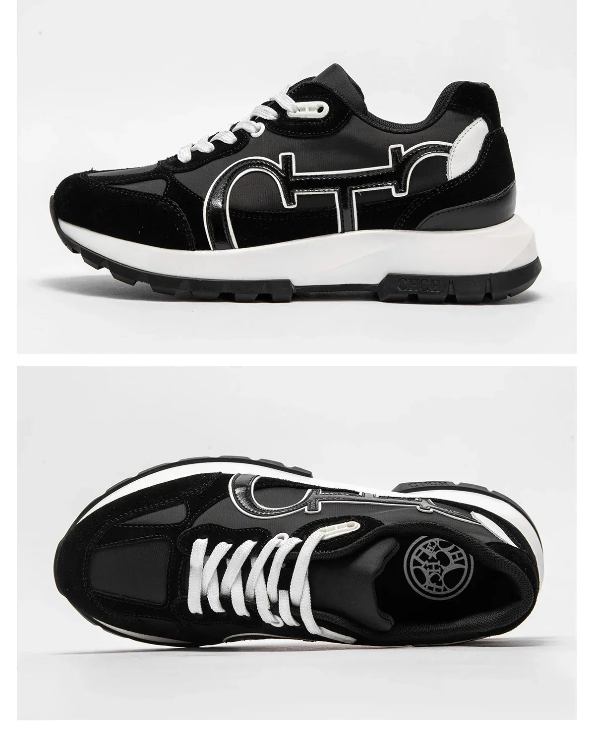 Tênis Feminino Casual  – Estilo Vintage, Color Block, Couro, Confortável e Moderno