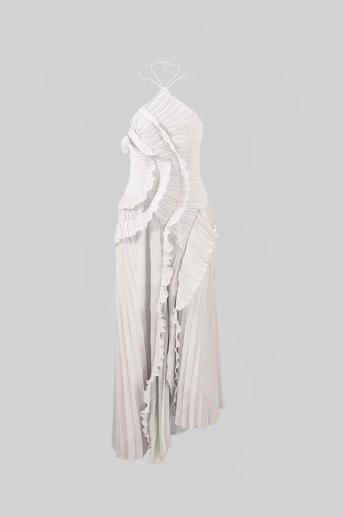 Vestido Sexy Assimétrico e Decote nas Costas